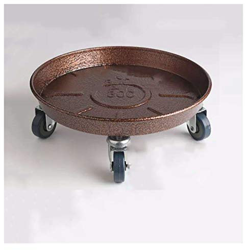 FQCXCKJ Pflanzkübel, Pflanzkübel aus Eisen auf Rädern, rollbarer Pflanzkübel aus Metall (Kupfer 40 cm)