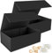 2 Pack Geschenkbox, 30x15x10cm Geschenkboxen für Presents with Lids Magnetic Closure Rectangle Collapsible for Groomsman Proposal Box, Wedding, Christmas, Halloween, Birthday Gift Packging (Schwarz)
