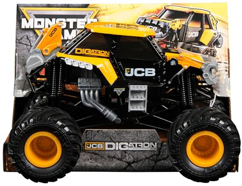 Monster Jam, Official JCB DIGatron Monster Truck, Collector Die-Cast Vehicle, 1:24 Scale, Kids’ Toys for Boys and Girls Aged 3 and up, Blue