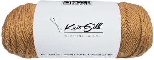 Knitsilk Garn aus 100% Merinowolle, Bronze, 200+ Meter, 100 g x 1 Fadenzahl, 100 g, freundliches handgefertigtes Material zum Stricken, Häkeln und Weben