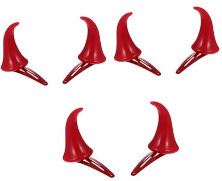 DRESSOOS 3 Paare Halloween Haarnadeln Ox Horn Hair Clips Rote Hörner Haarschmuck für Frauen Mädchen Kostüm Accessoire Festliche Kopfbedeckung Einfache Anwendung