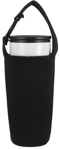 30oz Tumbler Carrier Holder Pouch, Insulated Cup Holder with Adjustable Shoulder Strap, Neoprene Water Bottle Handle Bag for Most Brands of Tumblers and Most Travel to Go Cups Bottles (Black)