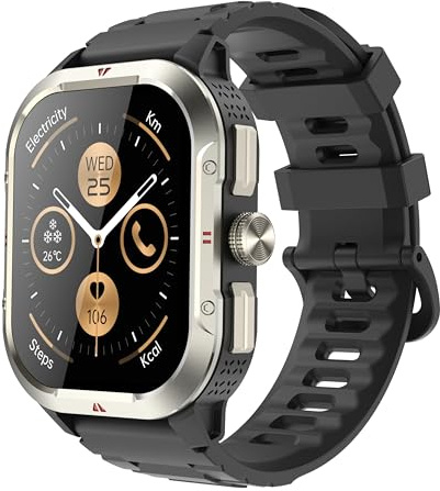 Smartwatch Herren Militär mit GPS, IP68 Wasserdicht Smart Watch Damen Herren, Fitnessuhr mit Telefonfunktion, 110+ Sportmodi mit Schrittzähler Herzfrequenz Schlafmonitor, Touchscreen für iOS/Android