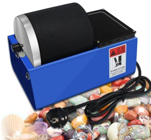 Electric Rock Tumbler Kit with Adjustable Speed and Low Noise for Polishing Stones and Metals