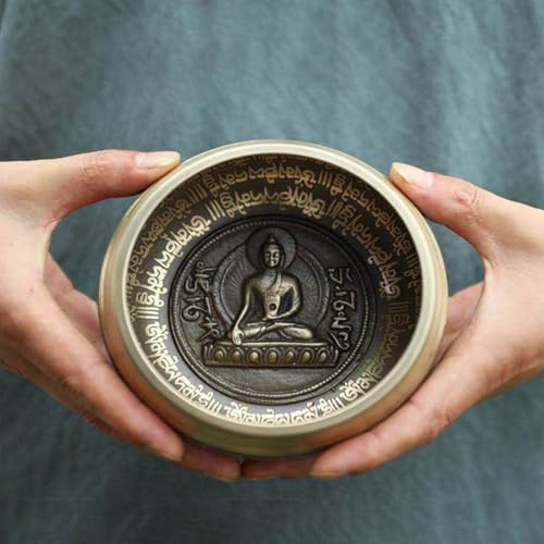 Klangschale, 11 cm, handgefertigt in Nepal, für Yoga, Chakra-Heilung, Stressabbau, Selbstpflege, Geschenke für Frauen und Männer