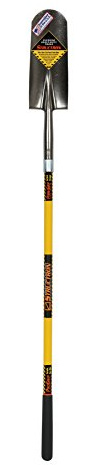 Structron STR-S704 14 Rear Roll Step Drain Spade, 48 Yellow Fiberglass Handle, Cushion Grip