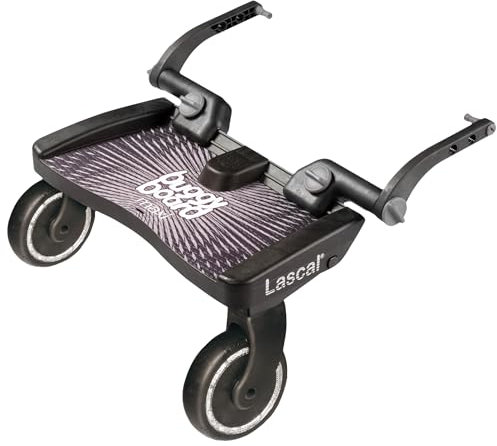 Lascal BuggyBoard Maxi, Buggy Board for Pushchair with Large Standing Area, Pram Accessory for Children from 2-6 Years (22 kg), Compatible with Almost Every Stroller and pram. Black