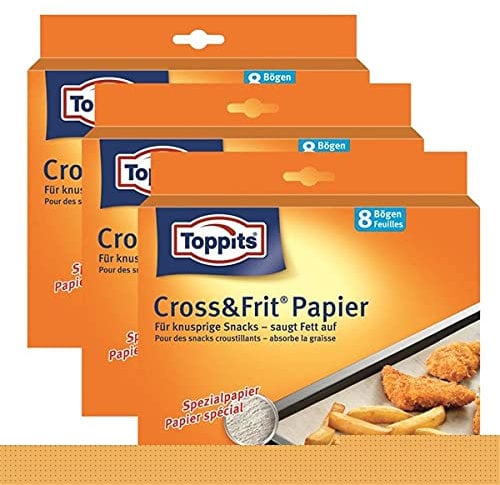 Toppits® Cross & Frit Papier Back-Spezialpapier Snackpapier 8 Bögen (3er Pack)