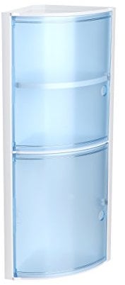 Tatay Armario Baño Rinconero 2 Puertas | Fijación con o sin Tornillos | Polipropileno | Incluye Tornillos | Fácil Limpieza y Montaje | Soporta hasta 8 kg | Plástico Resistente | 20x20x62,5 cm - Azul