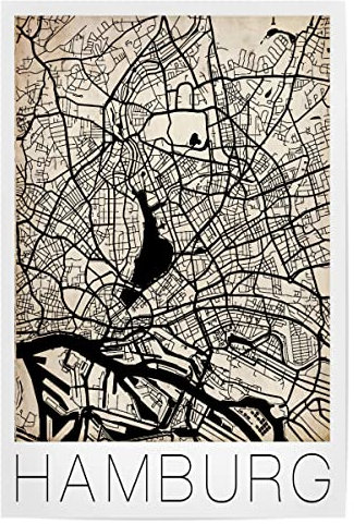 artboxONE Poster 30x20 cm Hamburg Städte Retro Stadtkarte Hamburg - Bild city cool hamburg