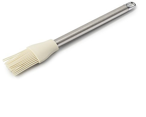 Zeal Backpinsel mit Edelstahlgriff, Silikon, cremefarben, 26 x 4 x 1,5 cm