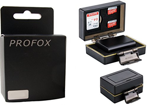 2-1 Speicherkarten und Akku Schutzbox für Fujifilm B-NPW126 - Wasserdicht - Z.B. für X-T20, X-A10, X100F, X-T2, X-T3, X-Pro2, X-E2S, X-T10, X-Pro1, X-T1, X-E2, X-E1, X-M1, X-A1, Fine Pix HS50/30/33EXR