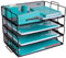 Stapelbarer Schreibtischorganizer, 4 Fächer Metall Netzoptik Schwarz Briefsortierung Organizer für Unternehmen, Zuhause, Schule, Läden, Geschäfte und mehr, Organisiere Dateien, Ordner, Briefe, Blätter