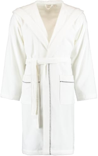 ESPRIT Unisex-Bademantel Box mit Kapuze Velours-Frottier, White, Medium