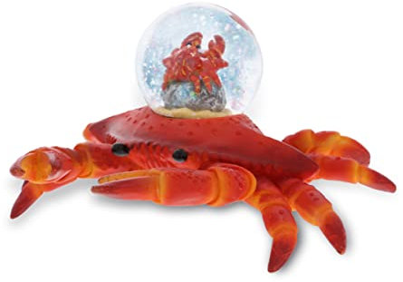 CoTa Global Glitzer-Schneekugel aus Glas, Sammlerstück, Cooles Land und Ozean, Dekoration, Wildtierfiguren, Schneekugeln, nautische Wasserkugeln für Heimdekoration und Regaldekorationen, 45 mm Krebs
