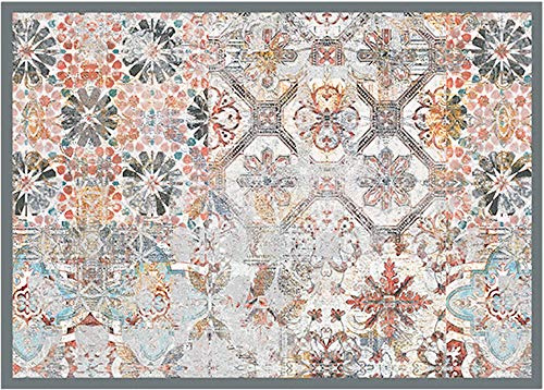 Fußmatte für innen als waschbare Motiv Tür-Matte - 50x70 cm Fußabtreter Floral Shabby Boho als rutschfeste Schmutzfangmatte - Moderne Eingangsbereich Sauberlaufmatte für Flur Haustür