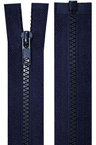 1 Reißverschluss Kunststoff-Profil 5mm 35 cm teilbar, Autolock, Farbwahl, Farbe:marineblau