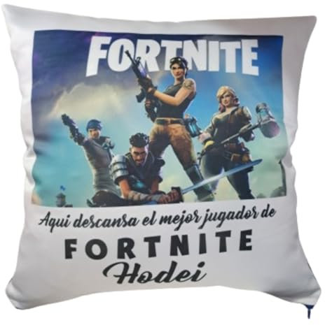 FORNITE COJIN Personalizado con TU Nombre (Azul)
