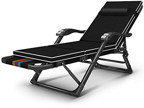 FUFU Deckchairs Verstellbarer Chaiselongue, Verstellbarer Outdoor-Klubsessel Chaise-Lounge-Liege Liege Patio Pool Sonnenliegen Stuhl Unterstützung 440lbs W/verstellbar Rücken und Fuß Klappbar