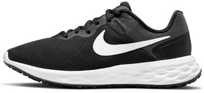 Nike Damen Revolution 6 Laufschuh, Black/White-Dk Smoke Grey-Cool, 44 EU