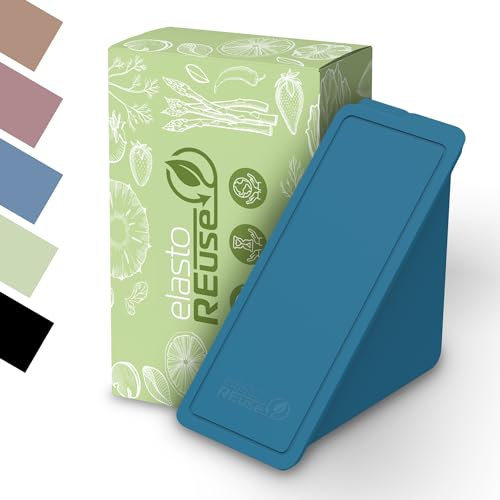 elastoREuse Sandwichbox take away Verpackung - Essensbehälter to go Brötchen Lunchbox nachhaltige Mehrweg Dose spülmaschinengeeignet (behagliches blau)