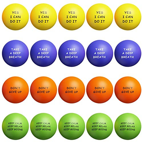 KDG Stressball Erwachsene Motivierende Stressbälle (20er-Pack) für Kinder und Erwachsene, Stressabbau-Bälle mit Quetos zur Linderung von Angst und Wut als Geschenk