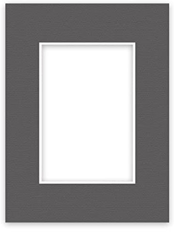 nielsen Conservation Passepartout Karton 1,5 mm | Außenformat 18x24 cm für Bildformat 10x15 cm | Graphitgrau (dunkelgrau) | strukturierte Oberfläche