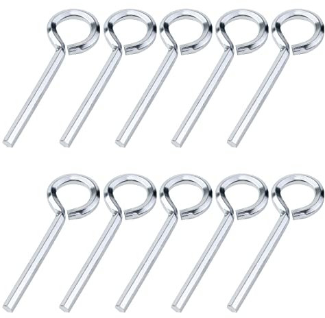 Dnyta 10 Pcs Solid Hex Dogging Keys with Full Loop 5/32 Silver Hex Key Allen Wrench Set Round Head Push Panic Bar Interior Door Key Set