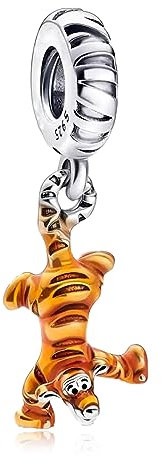 S925 Silver Charm für Armband Halskette Sterling Silver Dangles Gold Tigger für Frauen
