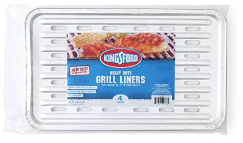 KINGSFORD® Robuste Aluminium-Grillfolieneinlagen, 4 Karat, 37,5 x 22,9 cm, Folien-Grilleinlagen zum Grillen, Kochen und Dämpfen extra Robustes Grillzubehör