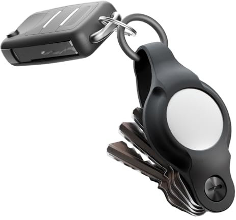 KeySmart Air – Kompakter Schlüssel-Organizer für Apple AirTag | Robuster Silikon-Schlüsselanhänger für sicheren Halt und Schutz | Ordnet bis zu 5 Schlüssel und passt perfekt in jede Hosentasche.