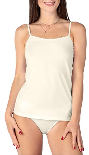 Bellivalini Damen Unterhemd aus Baumwolle BLV50-220 (Ecru, XXL)