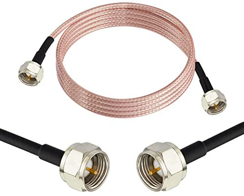 Superbat Cavo F 2m 75Ohm Cavo di Estensione RG179 Connettore F Maschio a Maschio per Modem TV, Sintonizzatori Internet a Banda Larga, Antenne TV a Banda Larga e Digitali