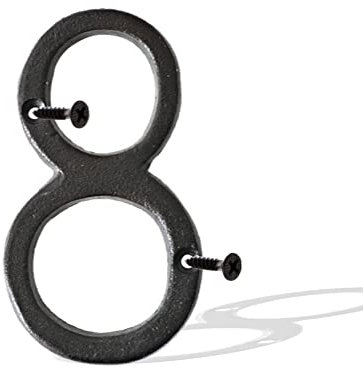 Hausnummern aus Gusseisen, 14 cm, Briefkastennummern, solide Hausadressnummern, Plakette, Zahlen für drinnen und draußen, für DIY-Projekte, hängende Wandschild, Buchstaben, Dekoration, Nummer 8