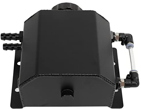 Serbatoio di Espansione del Radiatore Serbatoio di Espansione del Liquido di Raffreddamento del Motore Universale Serbatoio della Bottiglia del Serbatoio di Troppopieno in Lega (Nero)