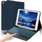 AVNICUD Clavier pour iPad 9ème/8ème/7ème Génération 10.2 avec Pavé Tactile, Coque Clavier pour iPad Air 3, Pro 10.5 7 Rétroéclairage AZERTY Français Bluetooth Amovible, Bleu foncé