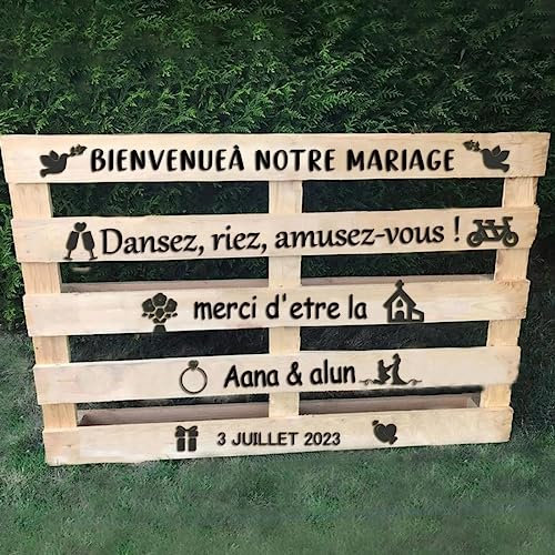 Sticker Bienvenue Mariage,Panneau Bienvenue Mariage,Panneau Personnalisé Mariage,Tableau Mariage,Autocollant Mariage,Pancarte,cadeau Mariage Personnalisé Pour Les Mariés