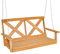 COSTWAY Hängebank aus Massivholz, 2-Sitzer Gartenschaukel zum Aufhängen, Hollywoodschaukel bis 240 kg belastbar, Outdoor-Schaukelbank für Terrasse, Garten, Hof, 134 x 60 x 65 cm
