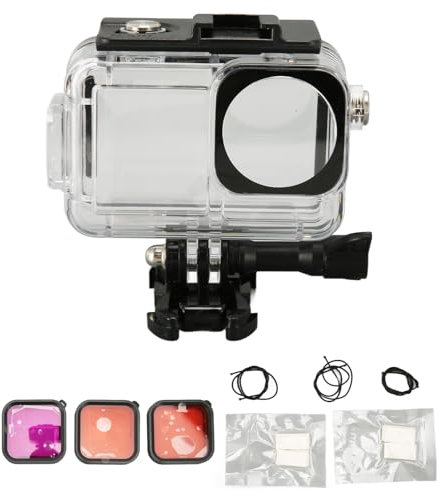 Custodia Subacquea per Fotocamera, Impermeabile 60 M, con 3 Filtri per Osmo Action 4 3, Antiappannamento, Ideale per Immersioni e Snorkeling