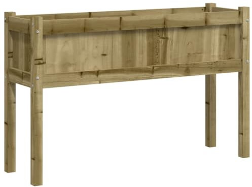 vidaXL Pflanzkübel, Rechteckig Blumenkübel mit Beinen, Pflanzkasten Übertopf für Garten Terrasse, Blumentopf Blumenkasten, Kiefernholz Imprägniert