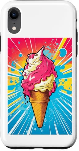 Carcasa para iPhone XR Helado de gofrera helado helado helado arte pop art vintage retro helado helado