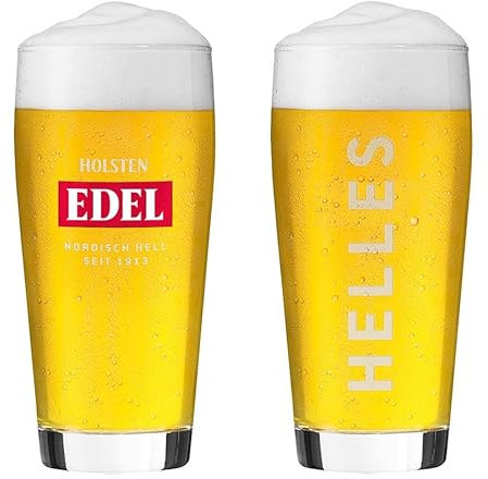 Holsten EDEL Bierglas Trinkglas Glas, 0,3 und 0,5 Liter (1 Stück) (0,5 Liter)