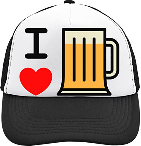 Functon+ I Love Beer Mesh Back Trucker Cap Adjustable Snapback Hat Casu Black, Schwarz , Einheitsgröße