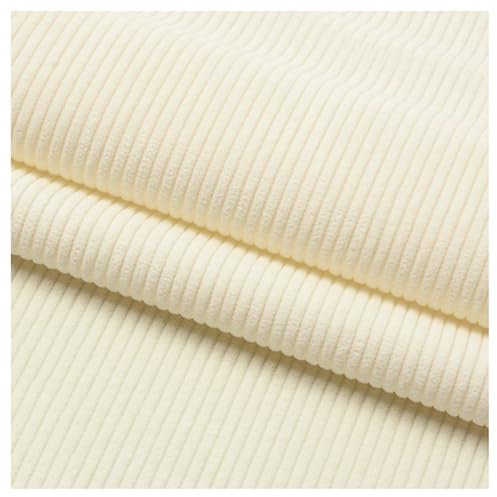 AITAF Kord-Stoff DIY-Nähmaterialien Cord-Stoff Weich 8 Dochte Quilting-Stoff Rippcord für Kleidung, Hose, Kostüm, Sofa, Überwürfe, Kopfkissenbezug, 50X155cm (Cream)