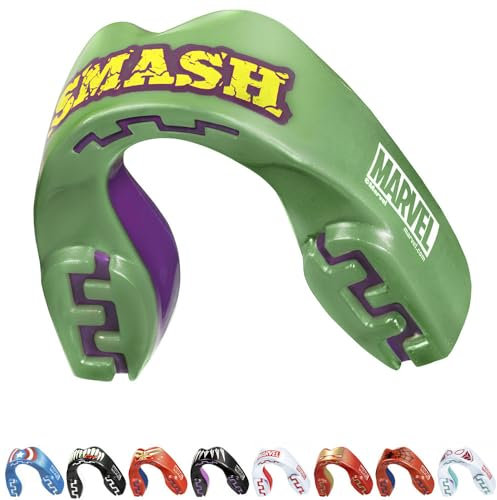 Marvel The Hulk Sport Zahnschutz Erwachsene und Kinder Sport Mundschutz Für alle Vollkontakt-Sportarten einschließlich Rugby, MMA, Kampfsport, Kickboxen, Judo, Hockey & Boxe