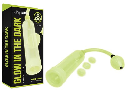 Whipsmart Glow In The Dark Penis Pump & Stamina Ring Set White One Size