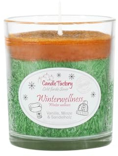 Candle Factory Party Light Duftkerzen aus pflanzlichem Stearin im Whiskey Glas, ca. 30h Brennzeit, Duft: Winterwellness