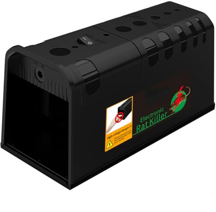 Elektrische Rattenfalle,Rattenfalle Elektrisch,Elektrische Rattenfalle Professionelle Mausefalle,Geeignet für Mäuse, Hamster, Wühlmäuse und andere ähnliche Nagetiergrößen