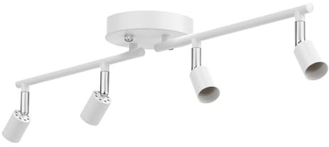 LABOREDUCER LED Deckenleuchte 4 Flammig,LED Deckenstrahler Wohnzimmer,LED Deckenleuchte Strahler,GU10 Deckenspot Schwenkbar 330°Drehbar Spot Strahler Decke Schlafzimmer Küche (Weiß)