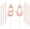 mciskin Rose Gold 90 Birthday Candles-Number 90 Candle for Cake with Long Thin Candles Set, Rose Gold Cake Topper for Women 90th Birthday Decorations Supplies,90th Wedding Anniversary Decorations